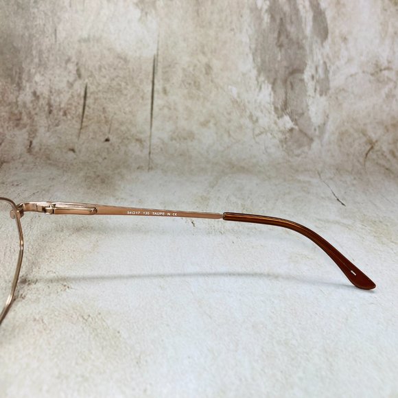 Thornton & Banks Oval Gold & Taupe Brown Eyeglasses Glasses Frames NWOT main image 8